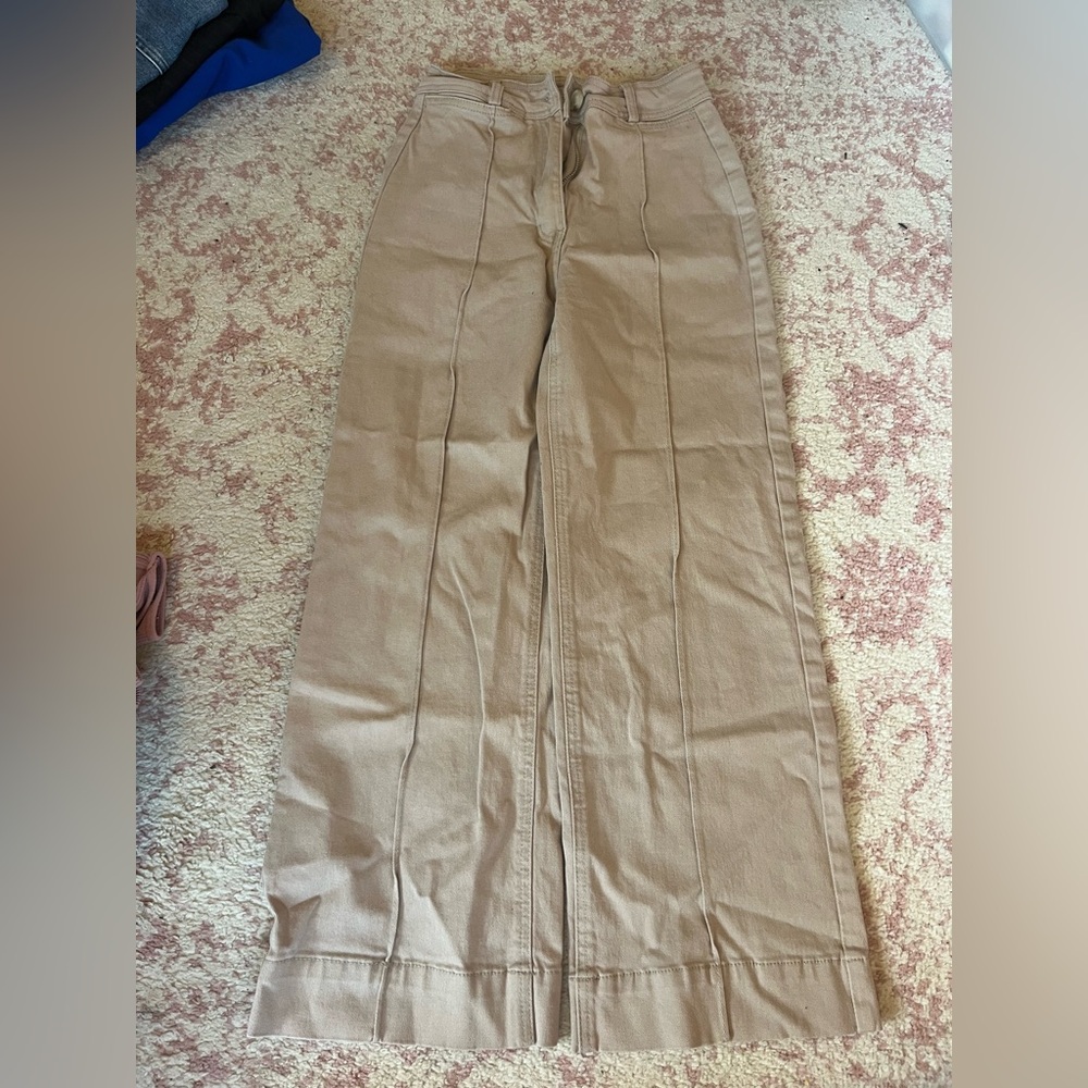 Tan wide leg pants